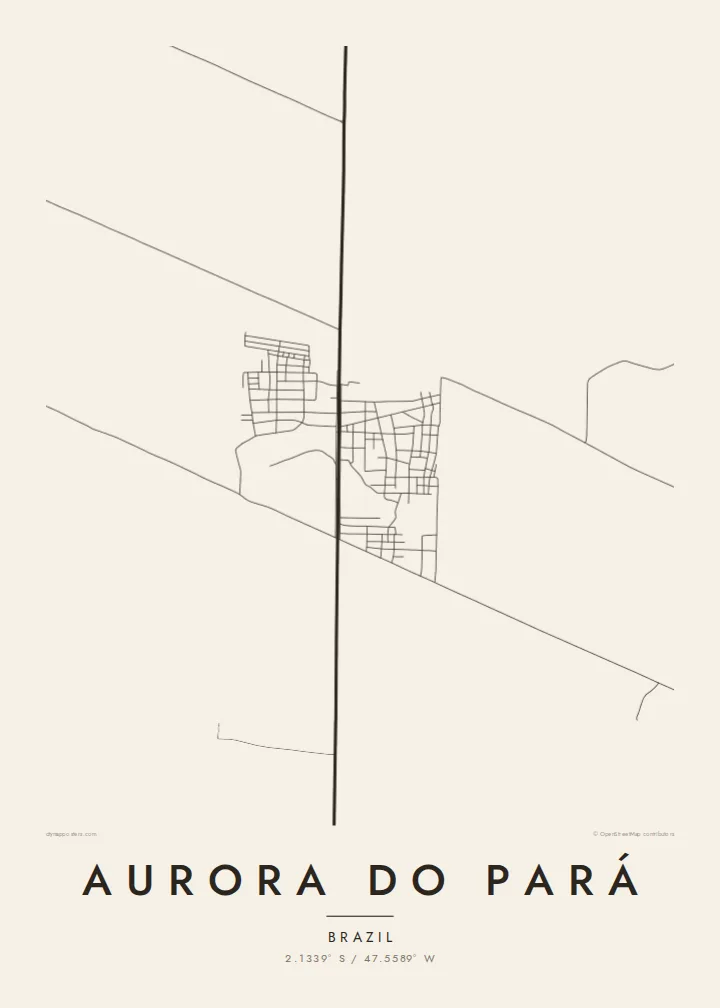 Aurora do Pará map poster — Paper