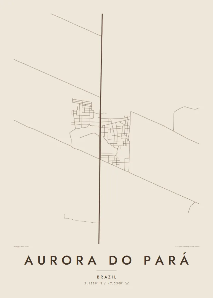 Aurora do Pará map poster — Sand