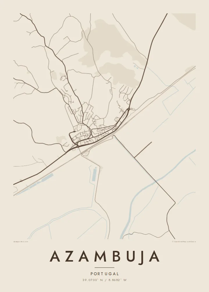 Azambuja map poster — Sand