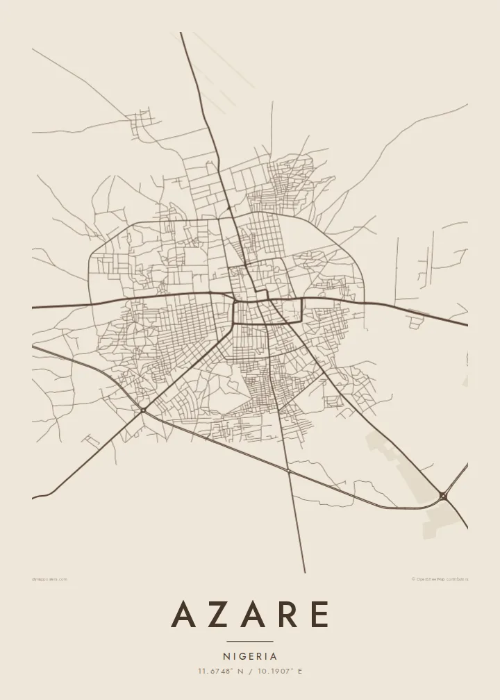 Azare map poster — Sand