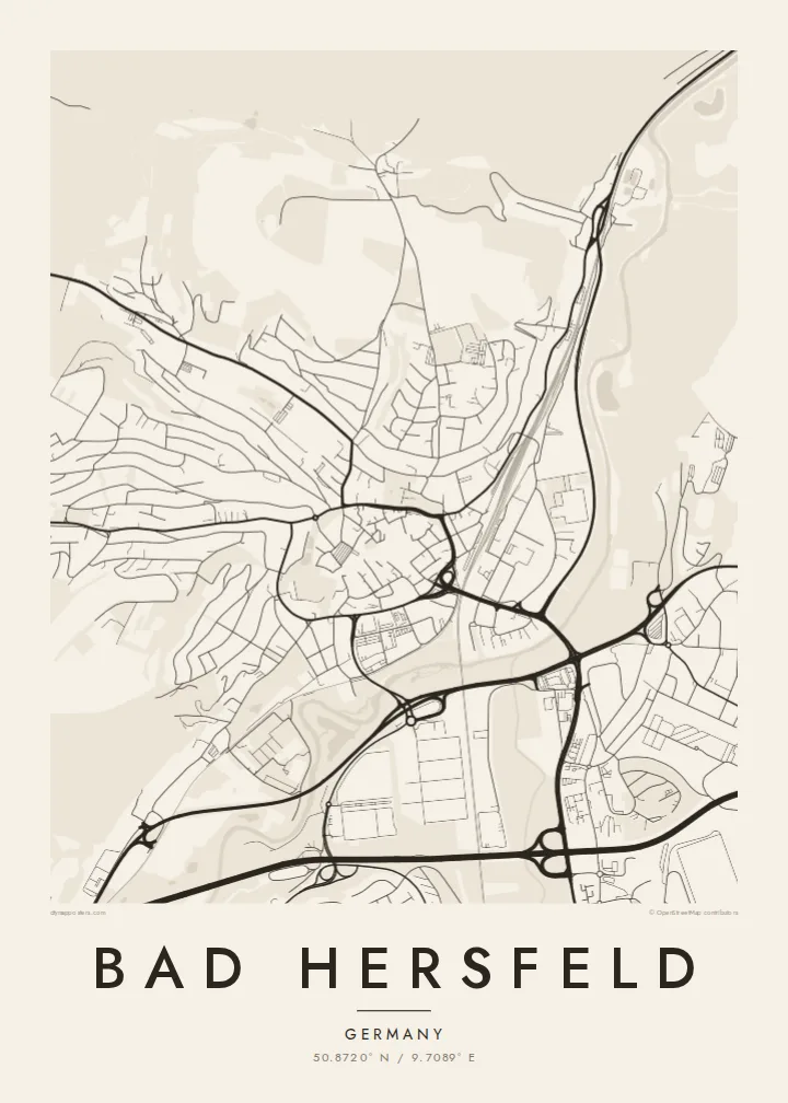Bad Hersfeld map poster — Paper style