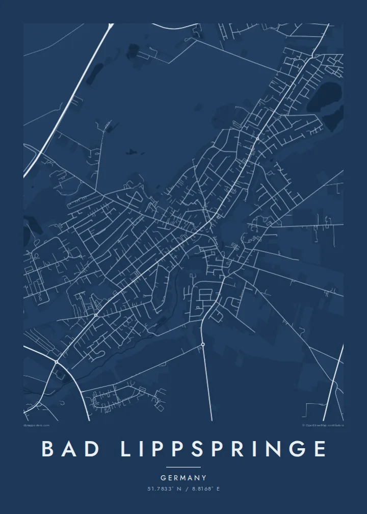 Bad Lippspringe map poster — Blueprint