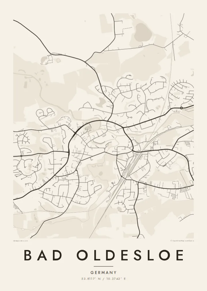 Bad Oldesloe map poster — Paper style