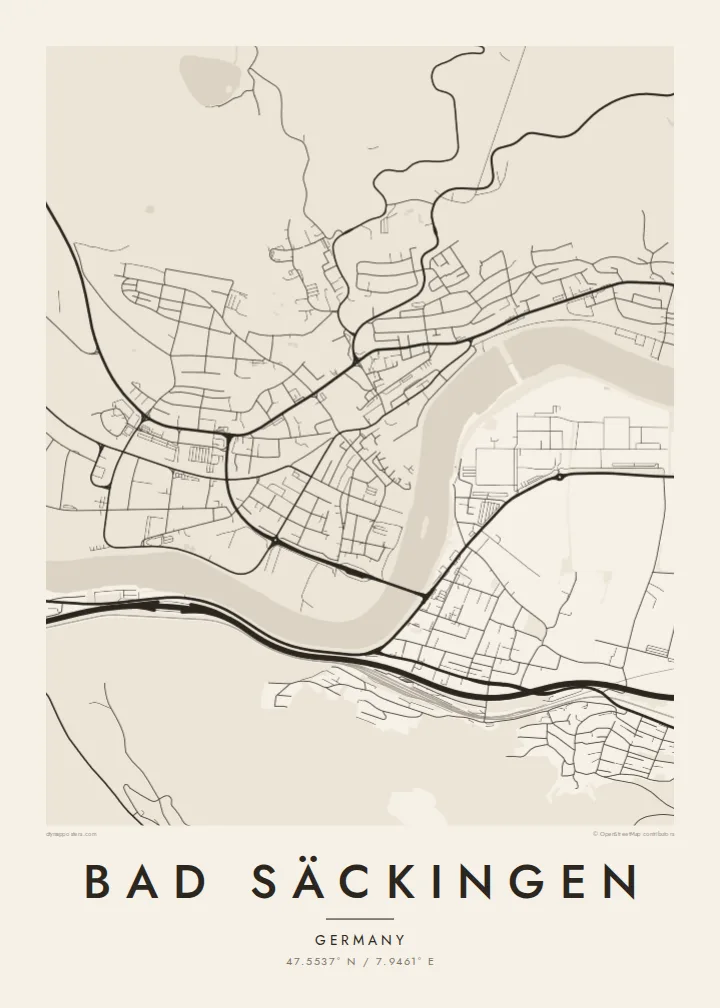 Bad Säckingen map poster — Paper