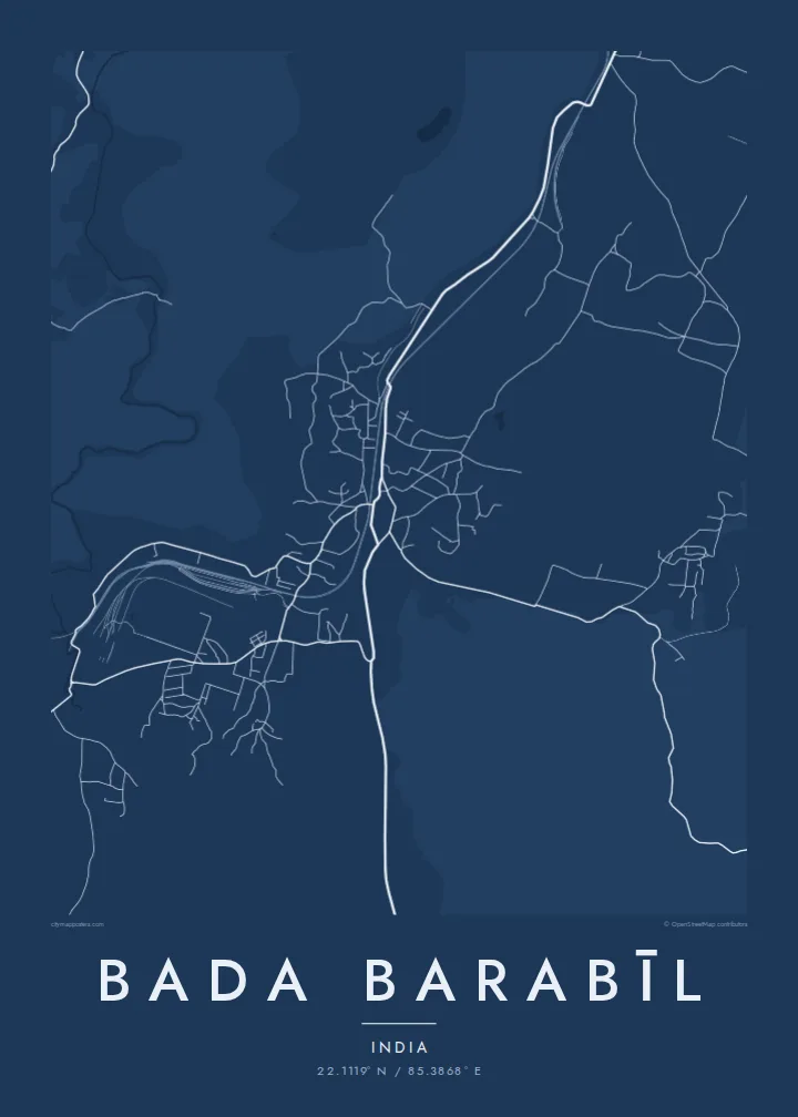 Bada Barabīl map poster — Blueprint