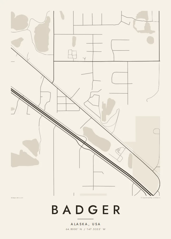 Badger map poster — Paper style