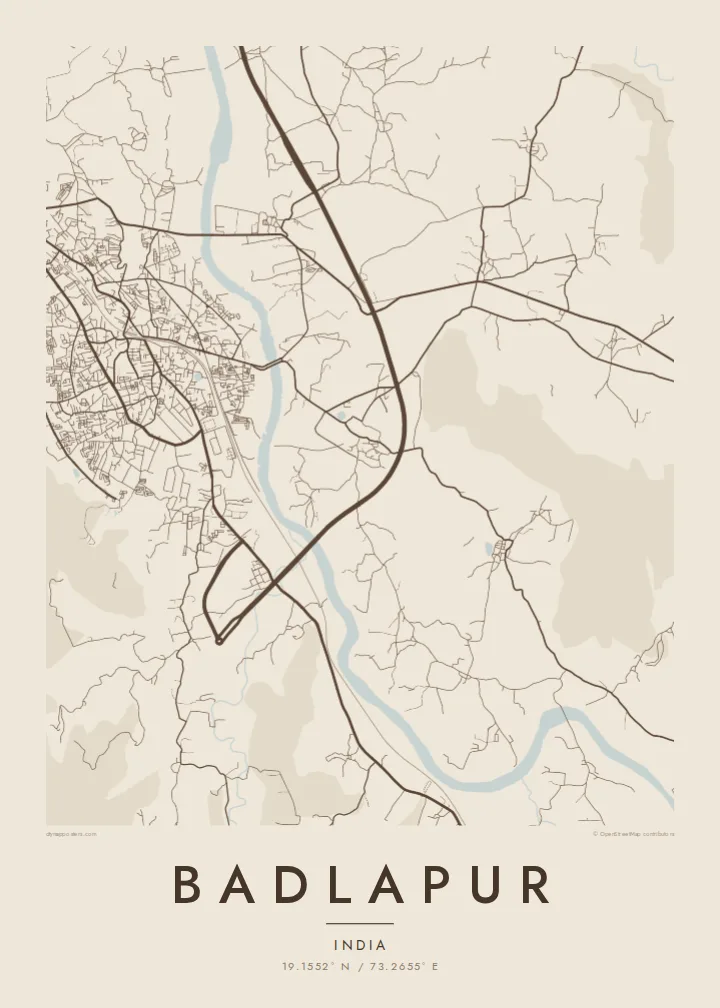 Badlapur map poster — Sand