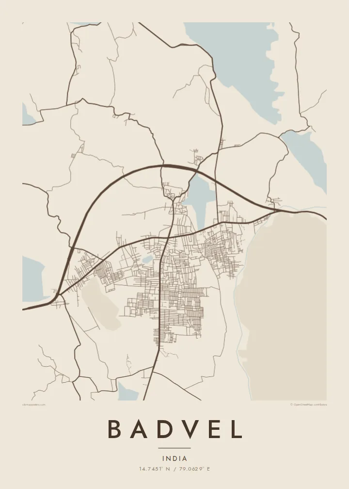 Badvel map poster — Sand