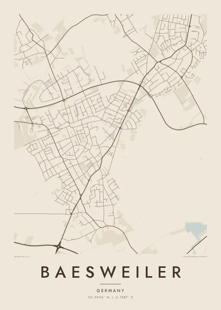 Baesweiler map poster — Sand