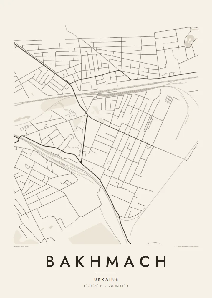 Bakhmach map poster — Paper
