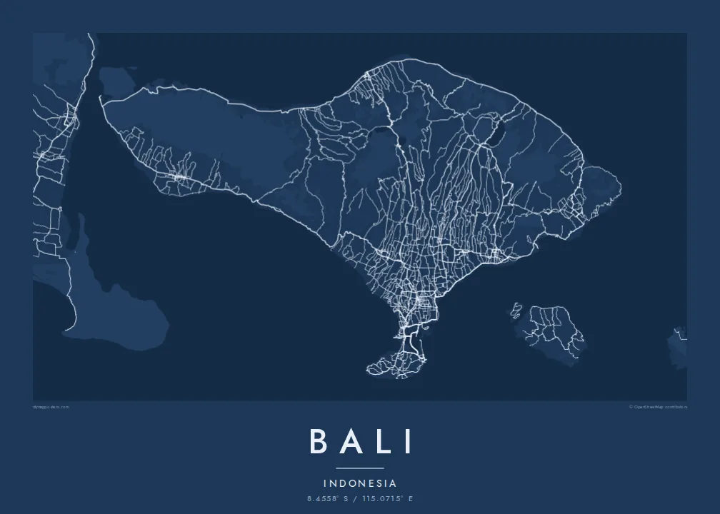 Bali map poster — Blueprint