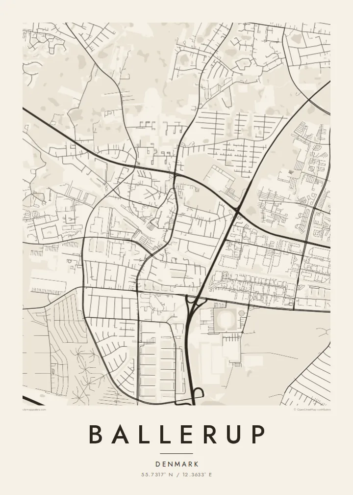 Ballerup map poster — Paper