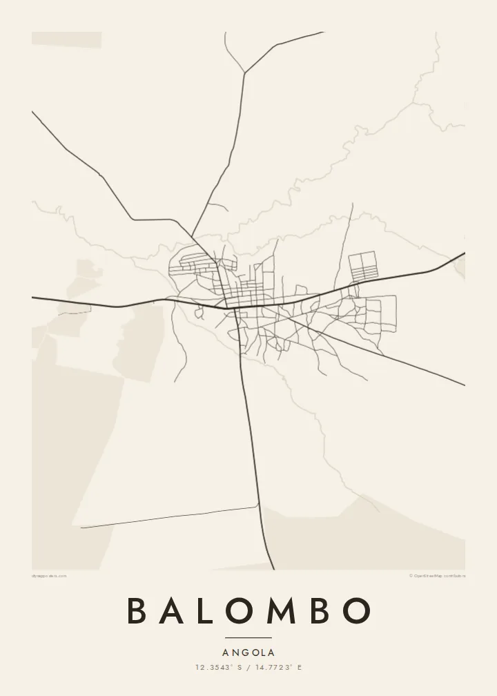 Balombo map poster — Paper