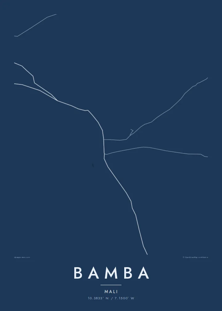 Bamba map poster — Blueprint style