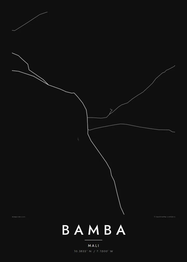 Bamba map poster — Noir style
