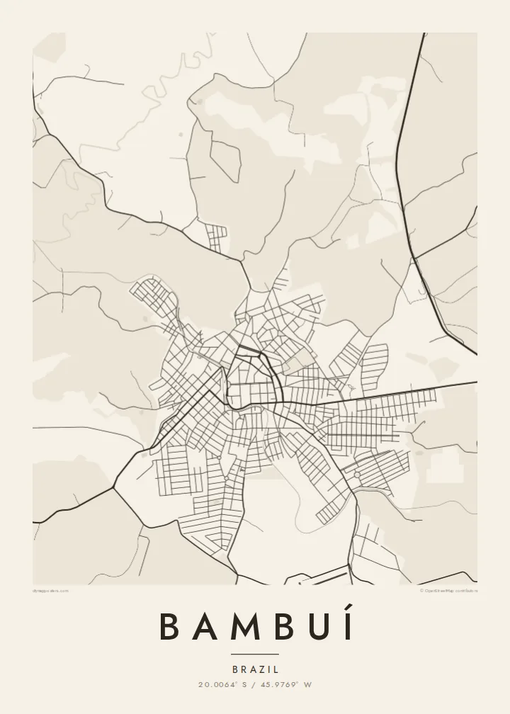 Bambuí map poster — Paper style
