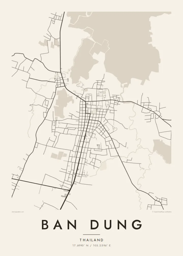 Ban Dung map poster — Paper