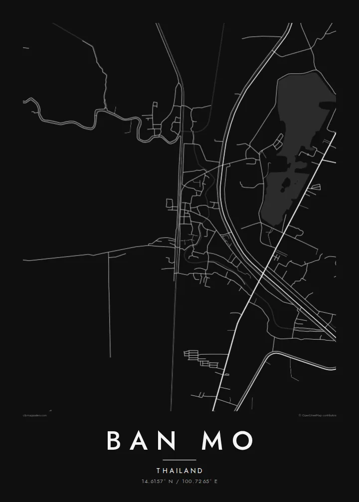 Ban Mo map poster — Noir