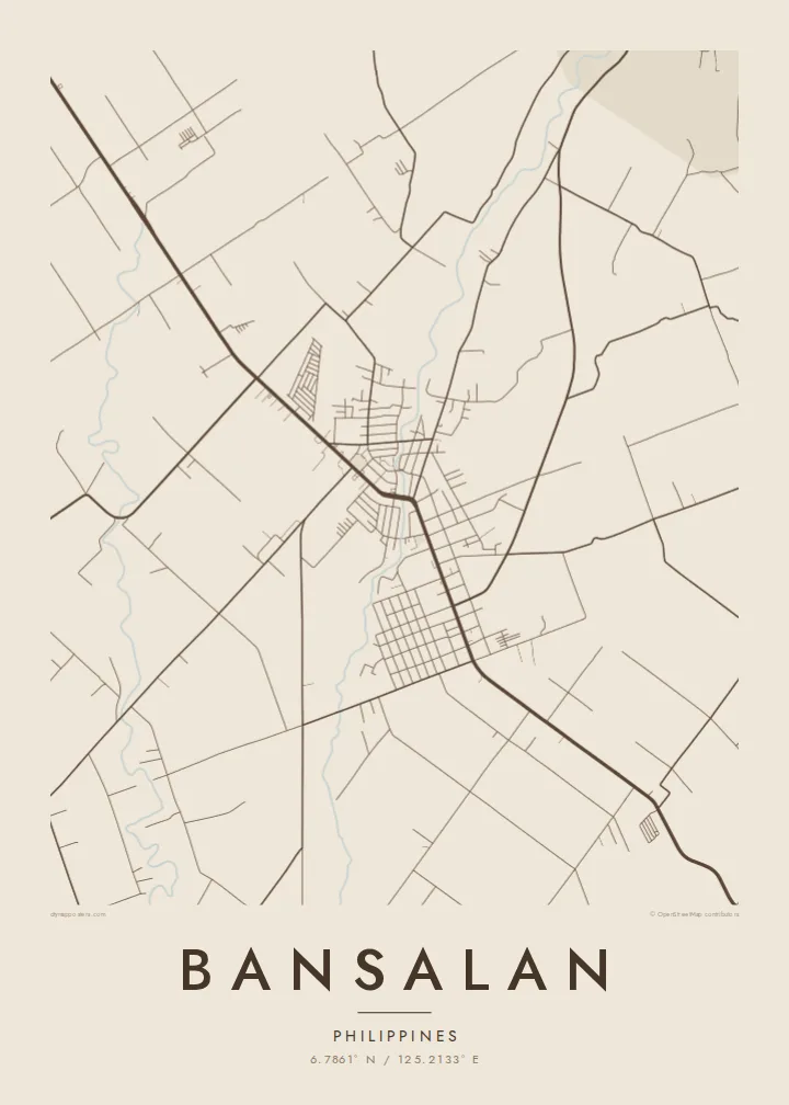 Bansalan map poster — Sand