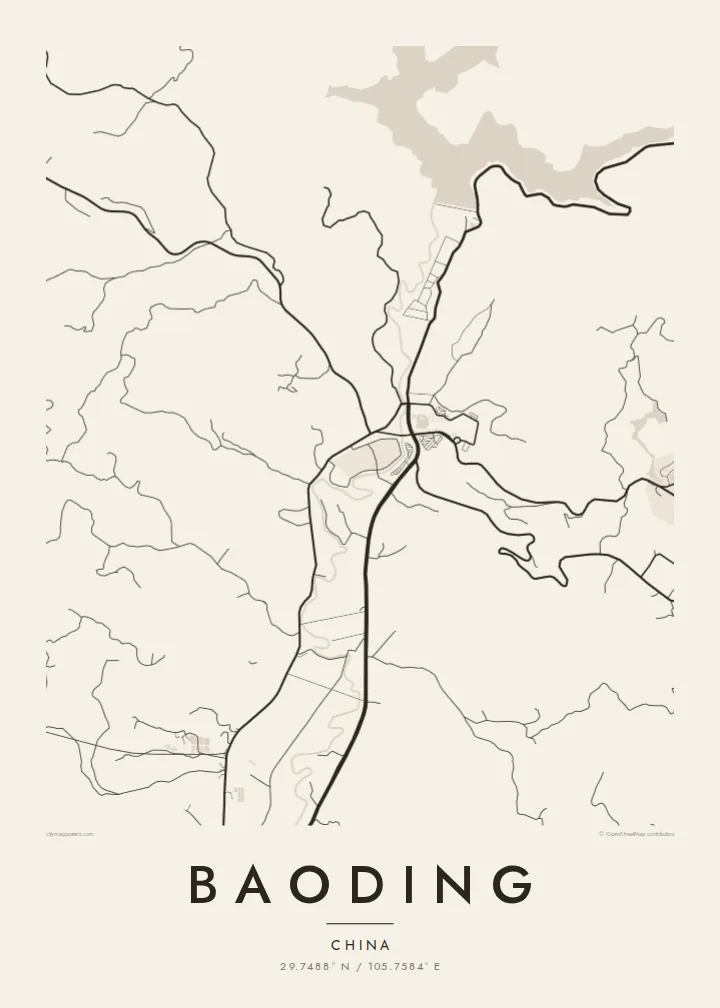 Baoding map poster — Paper