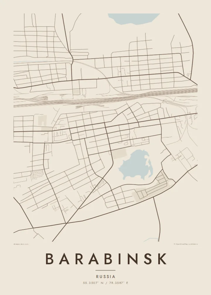 Barabinsk map poster — Sand