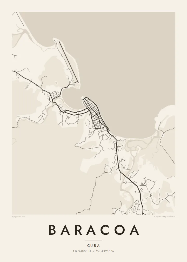 Baracoa map poster — Paper