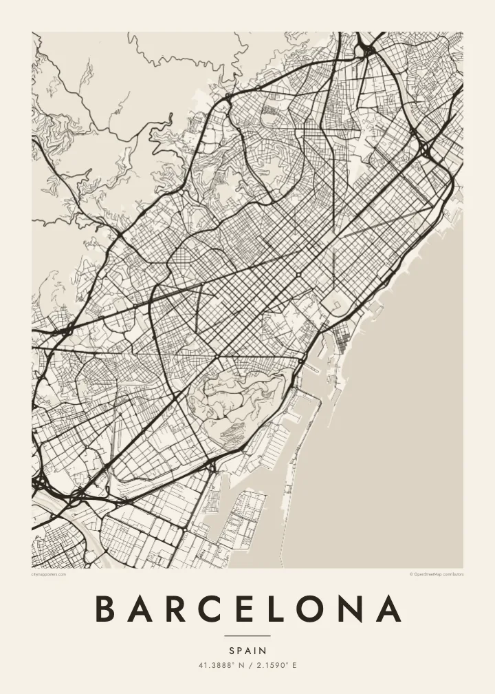 Barcelona map poster — Paper