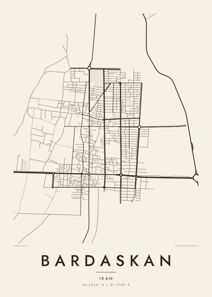 Bardaskan map poster — Paper