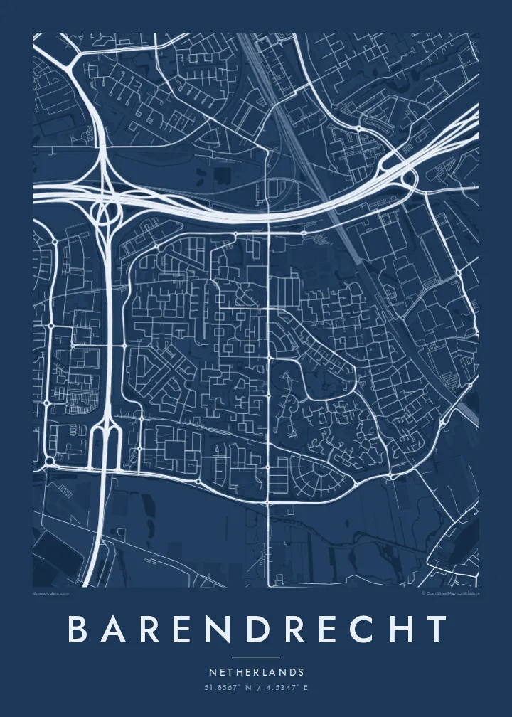 Barendrecht map poster — Blueprint