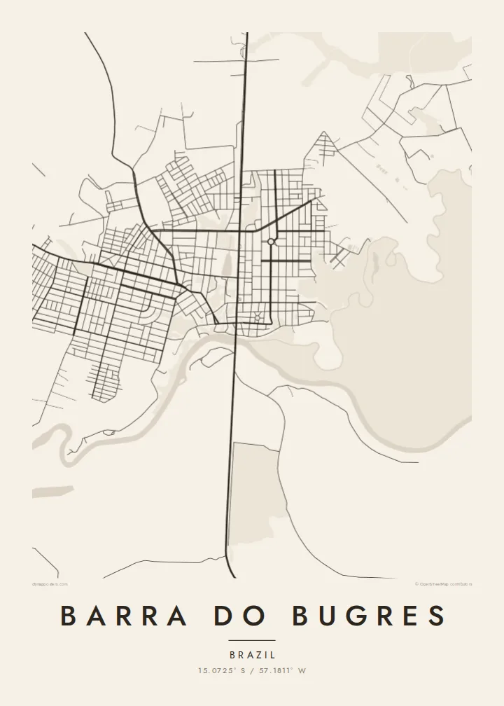 Barra do Bugres map poster — Paper