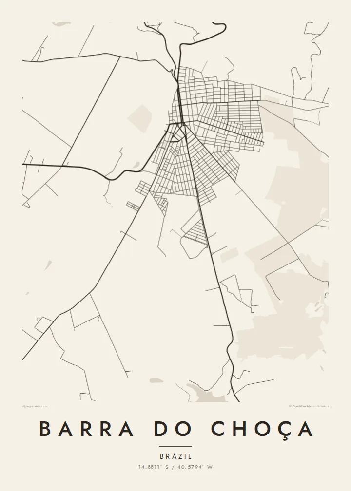 Barra do Choça map poster — Paper