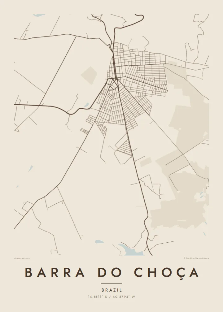 Barra do Choça map poster — Sand