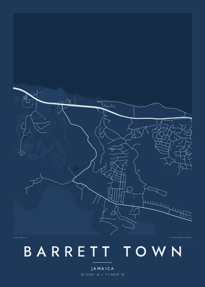 Barrett Town map poster — Blueprint
