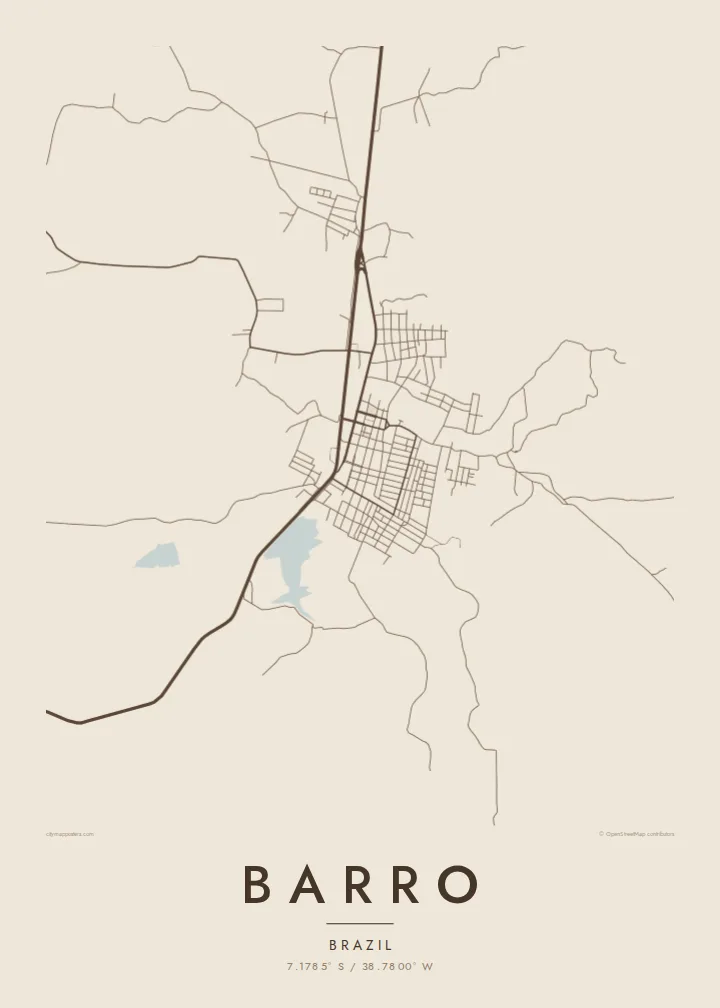 Barro map poster — Sand style