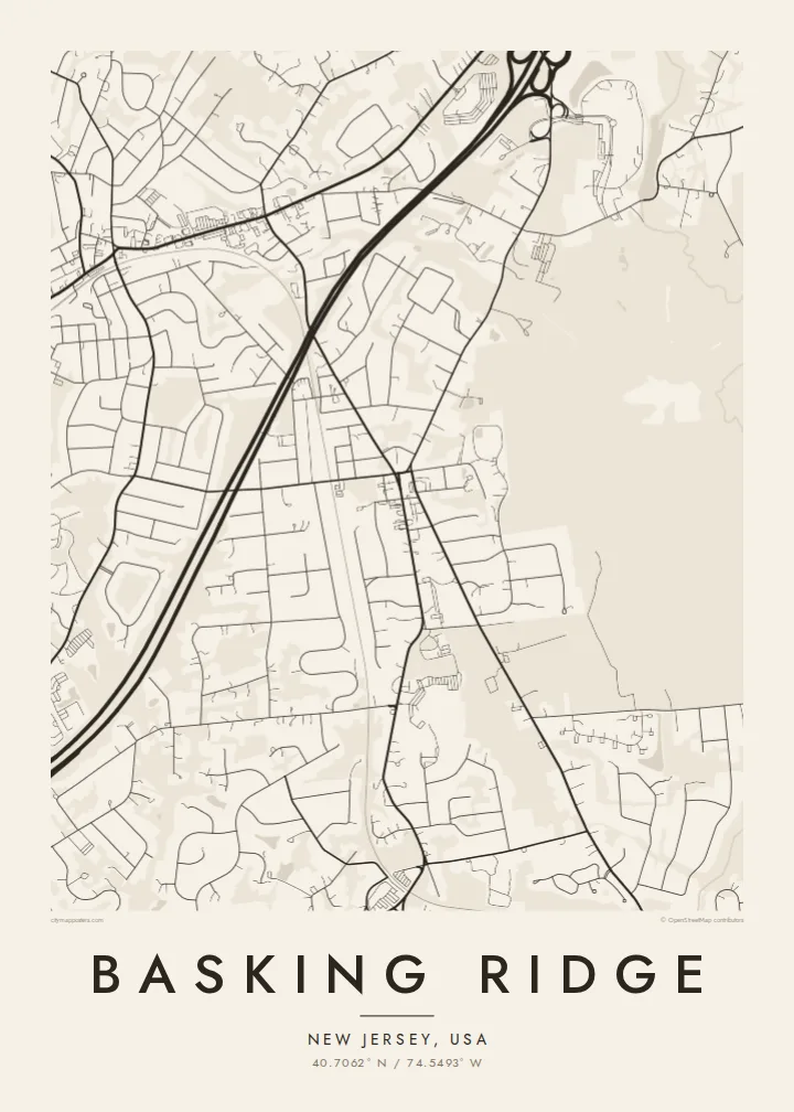 Basking Ridge map poster — Paper