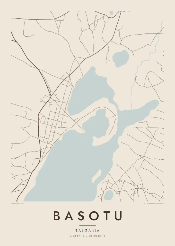 Basotu map poster — Sand