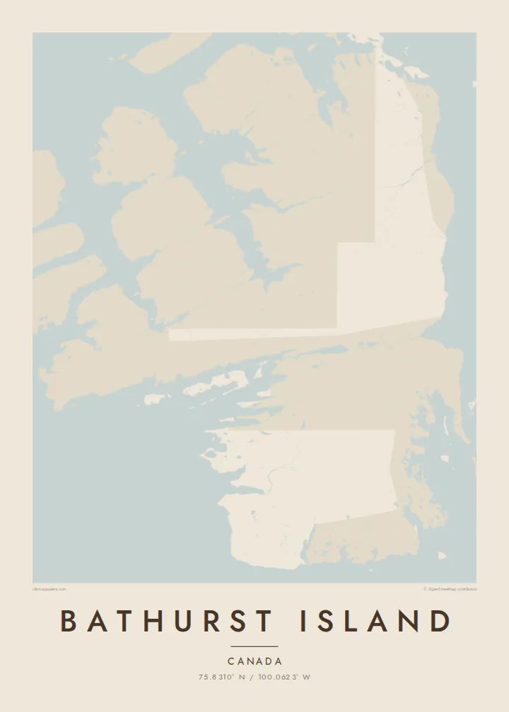 Bathurst Island map poster — Sand