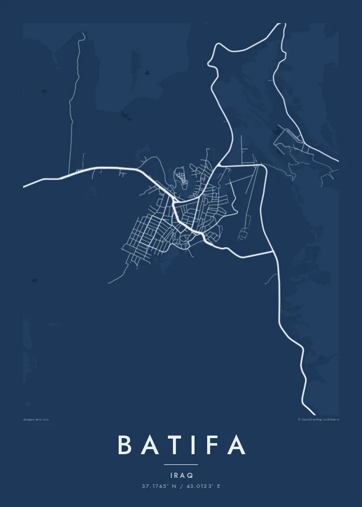Batifa map poster — Blueprint style