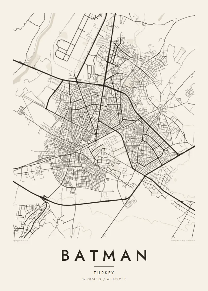 Batman map poster — Paper style