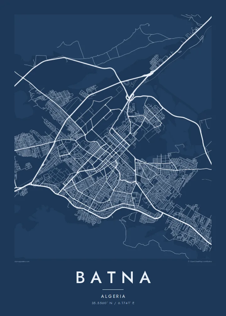 Batna map poster — Blueprint