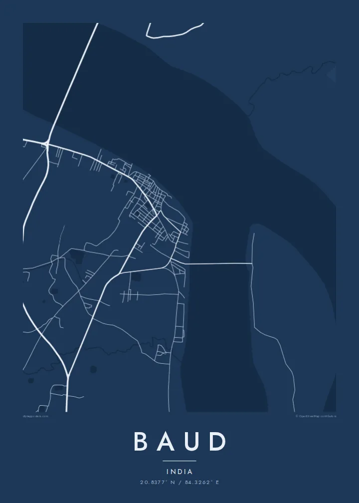 Baud map poster — Blueprint style
