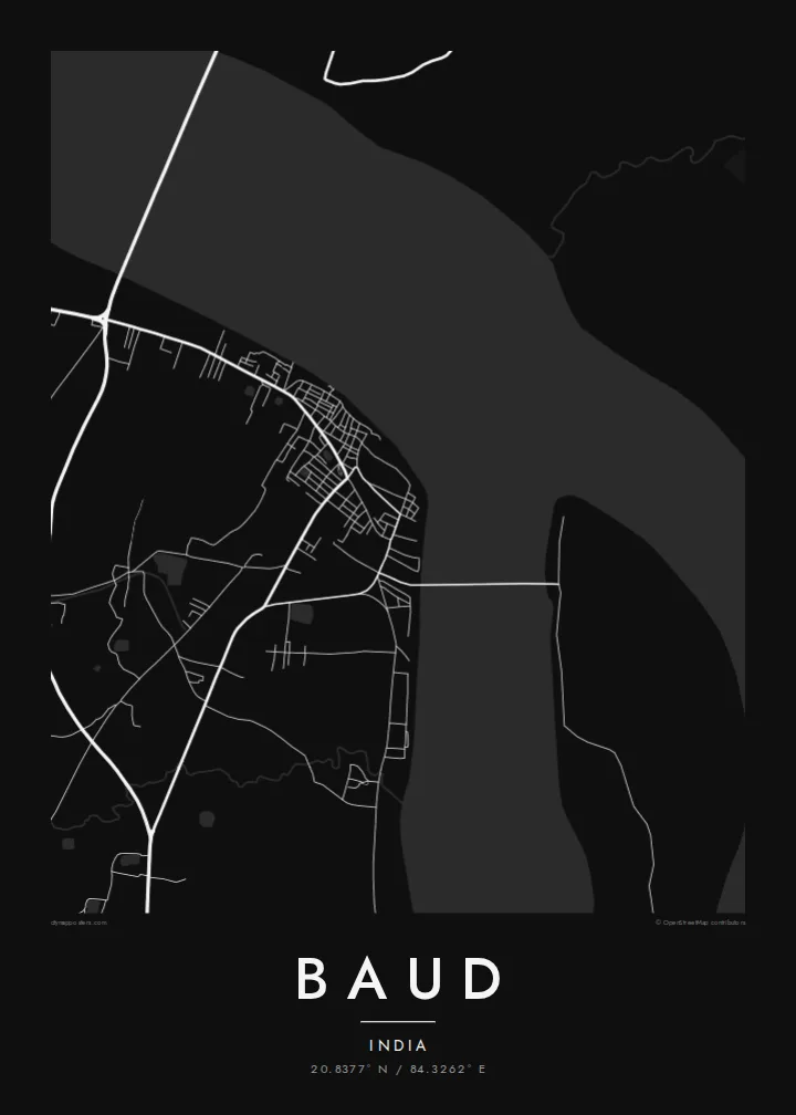 Baud map poster — Noir style