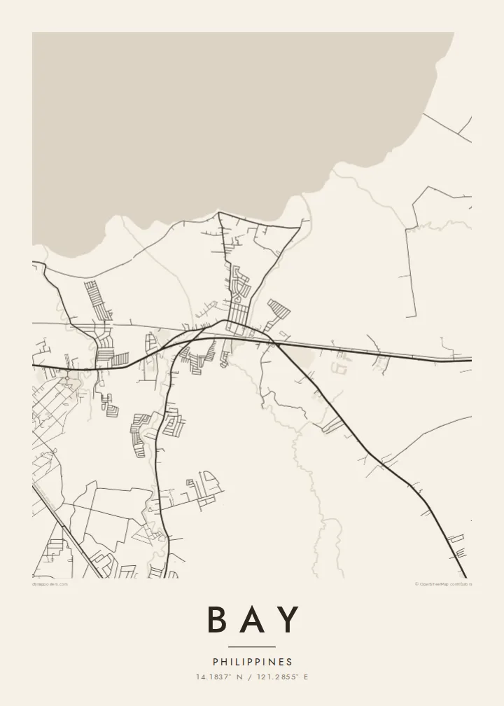 Bay map poster — Paper style