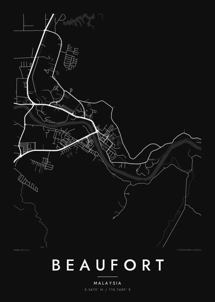 Beaufort map poster — Noir style