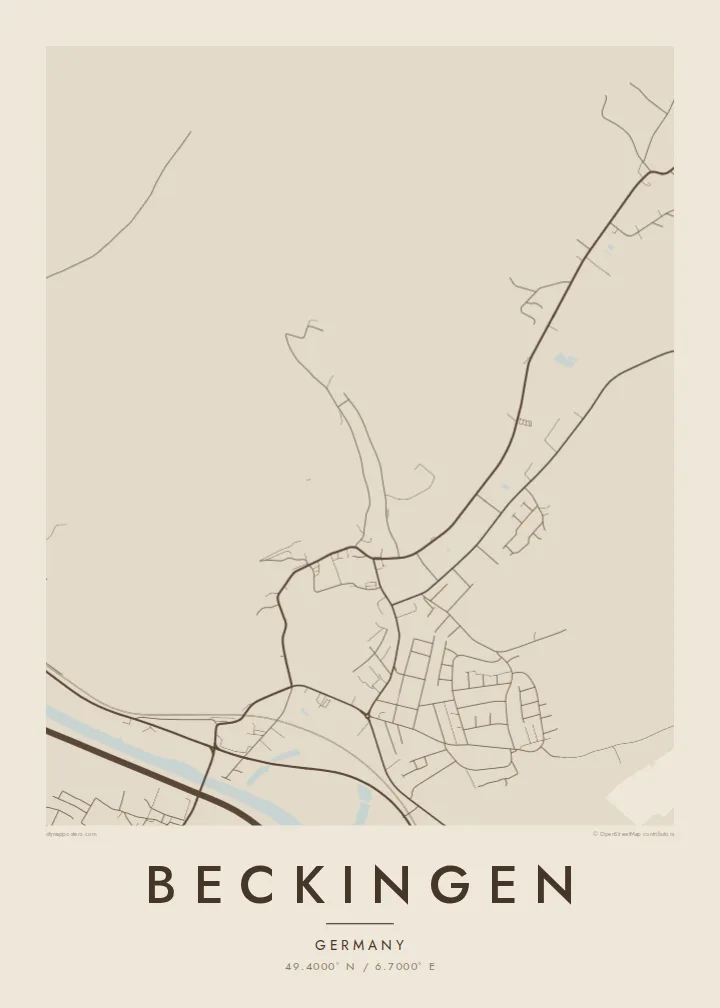 Beckingen map poster — Sand