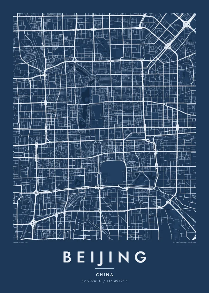 Beijing map poster — Blueprint
