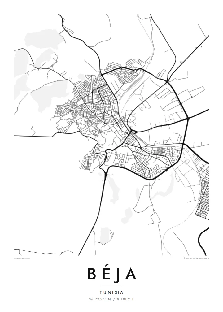 Béja map poster — Classic
