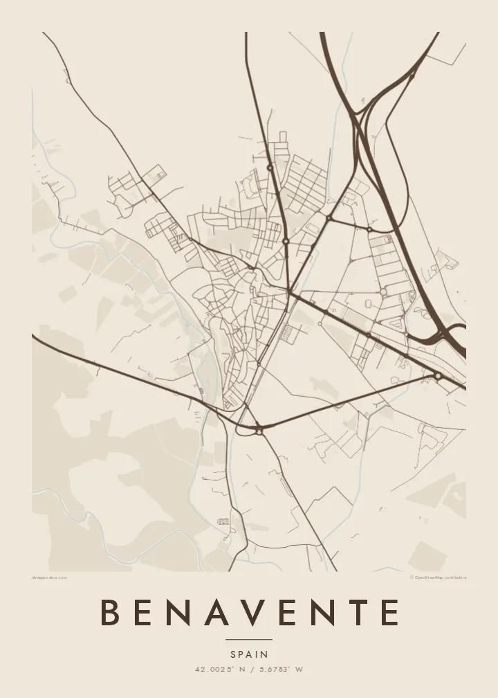 Benavente map poster — Sand