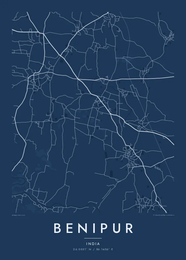 Benipur map poster — Blueprint