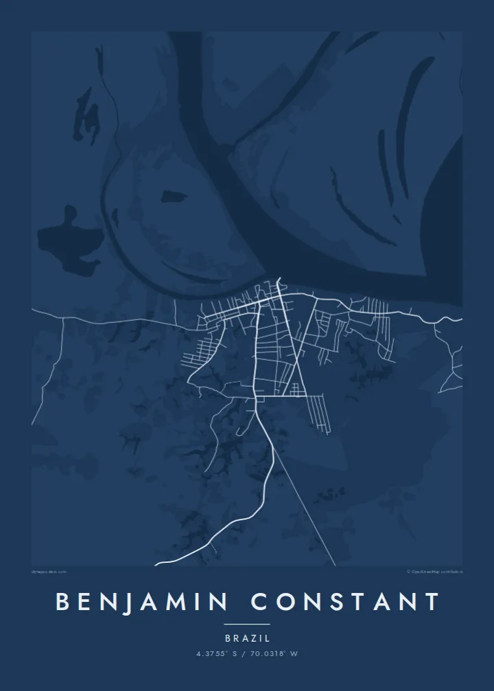 Benjamin Constant map poster — Blueprint